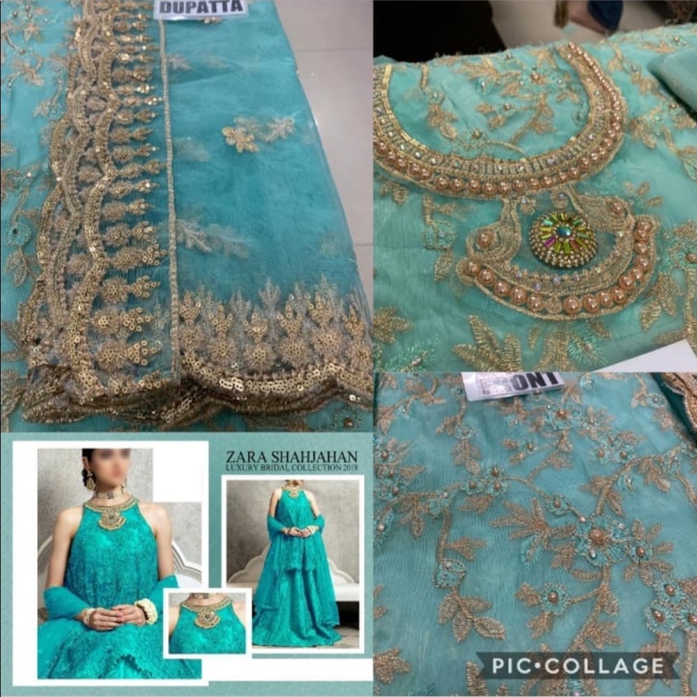 Heavy embroidered Pakistani shalwar kameez